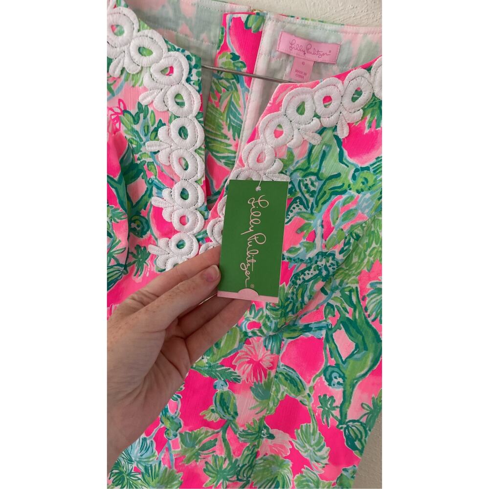 Lilly Pulitzer NWT Gabby Shift Dress Raz Berry Catty Shack 6 Monkey Hot Pink - Picture 4 of 9